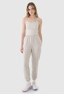 Crop-top Damski 4F Slim Fit Koszulka Na Ramiączkach Beżowa 4FWSS25TSLEF127