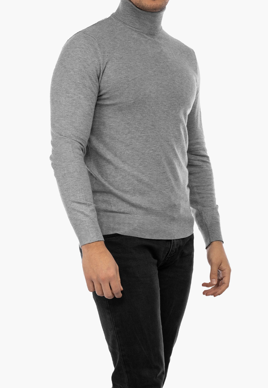 Golf Męski Elegancki Sweter Klasyczny Szary G-S-1-2024