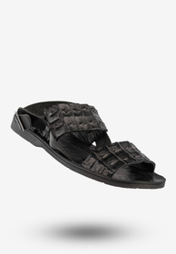 Sandały Męskie Skórzane Buty Eleganckie Wygodne Czarne Tibet