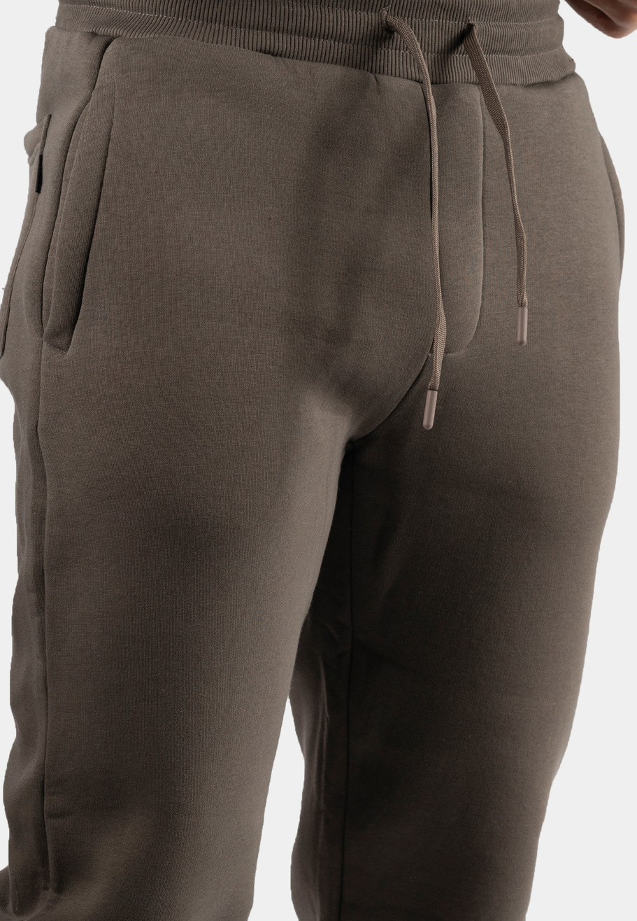 Komplet Dresowy Męski Ocieplany Bluza z kapturem Dresy Basic Khaki