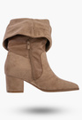 Botki Damskie Na Obcasie Ocieplane Na Zamek Buty Zimowe Khaki Seastar HL42P