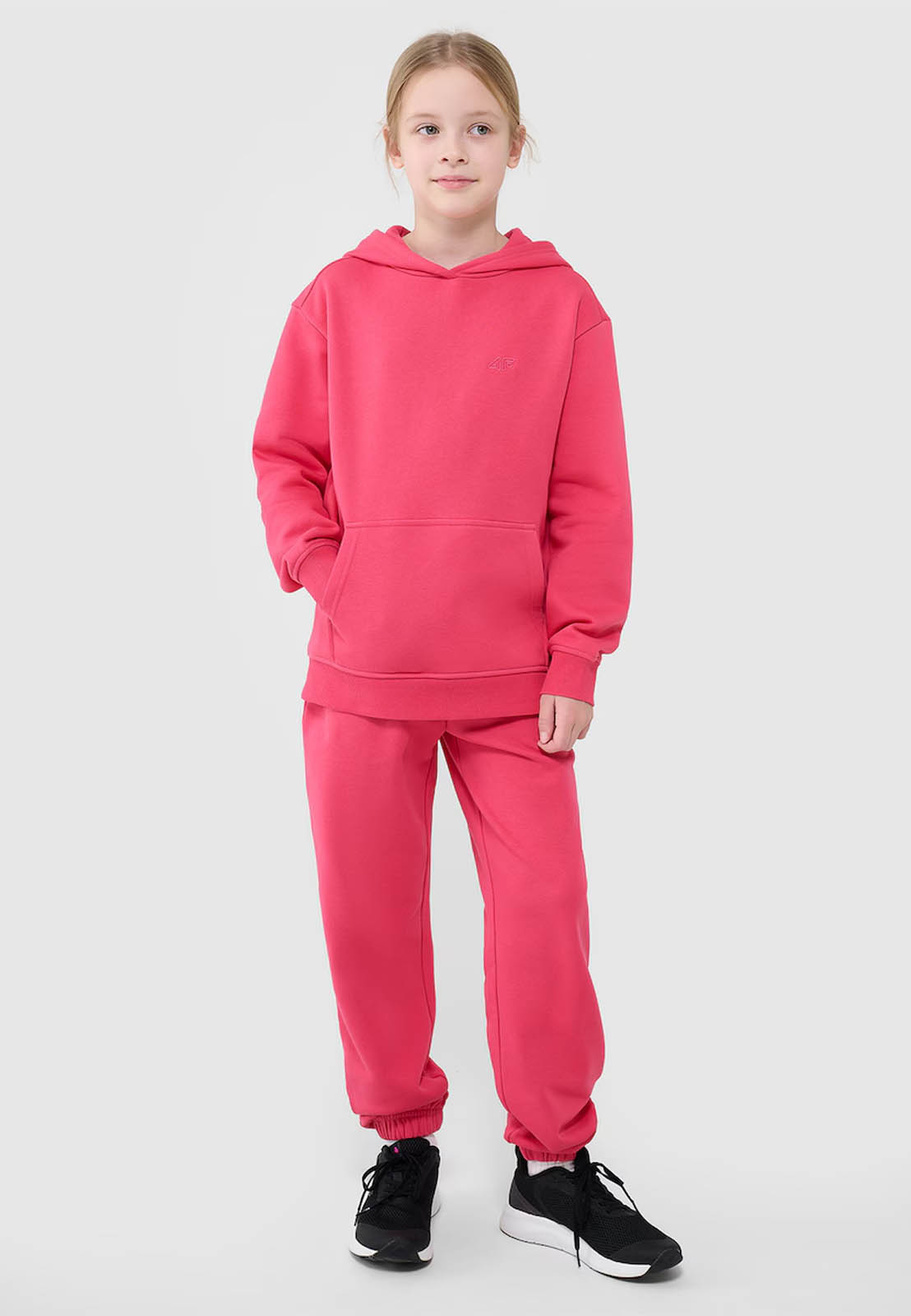 Spodnie Dresowe Sportowe Dziewczęce 4F Joggery Oversize Różowe 4FJWSS25TTROF1187
