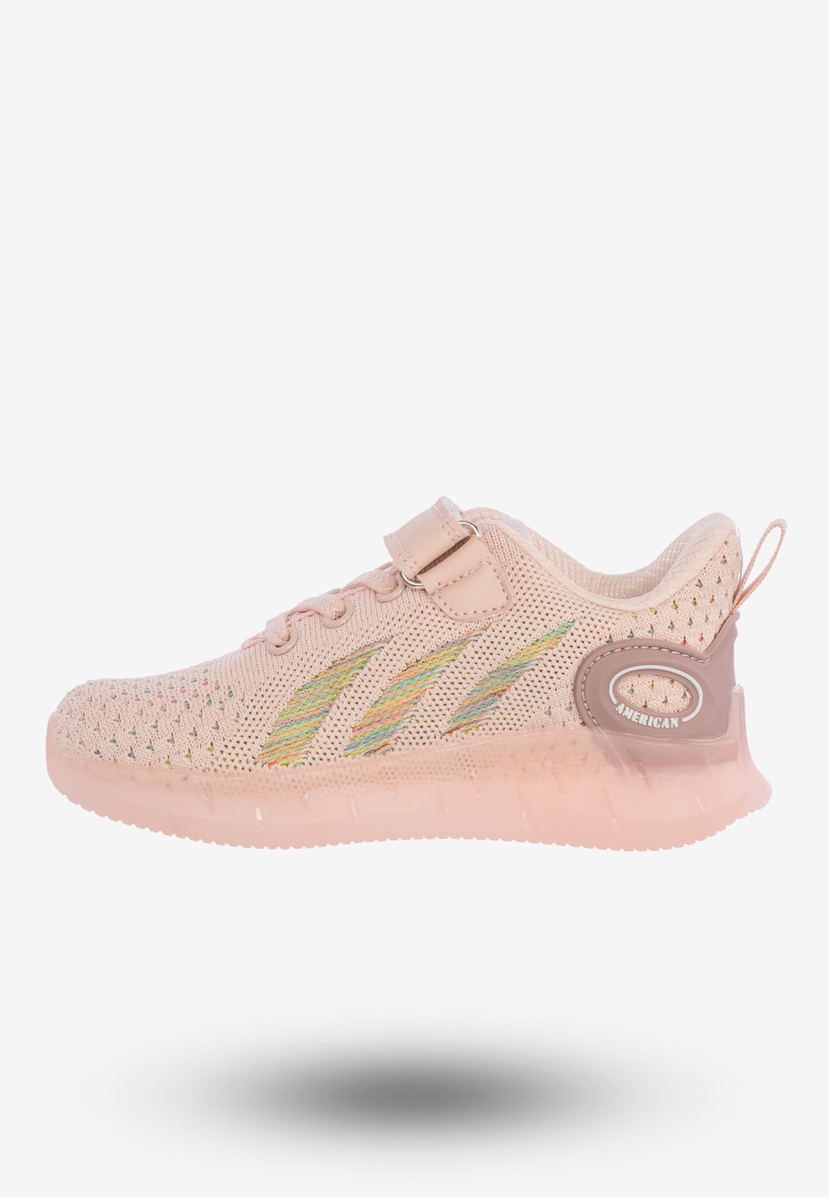 Buty Sportowe Dla Dziewczynki Dziecięce Na Rzepy American Club Różowe RL79/22