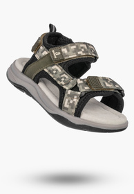 Sandały Chłopięce Buty Na Rzepy Skórzana Wkładka Lekkie Khaki Apawwa