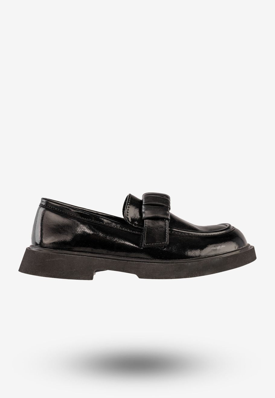 Mokasyny Dziecięce Ekoskóra Buty Eleganckie Półbuty Czarne Apawwa MC538