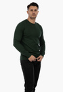 Sweter Męski Elegancki Klasyczny Basic Zielony S-Z-1-2024