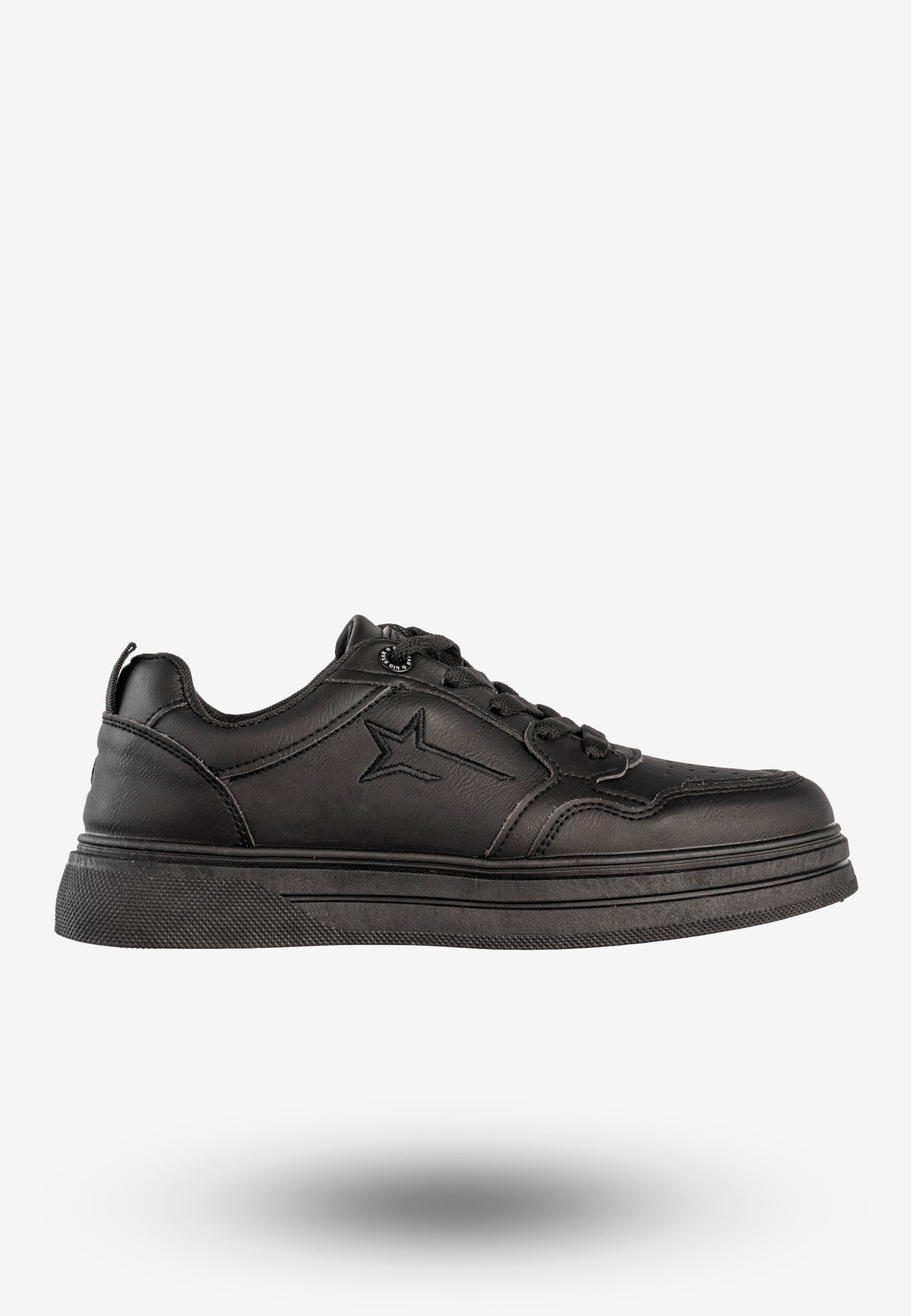 Sneakersy Męskie BIG STAR Ekoskóra Buty Sportowe Czarne RR174572