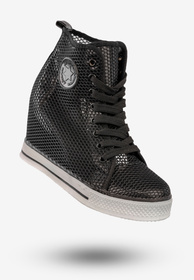 Trampki Damskie Sneakersy Buty Na Koturnie Apawwa Czarne Q975