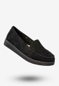 Mokasyny Damskie Buty Niskie Loafersy Półbuty Czarne Potocki