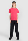 Koszulka Dziewczęca 4F T-shirt Oversize Z Logo Różowy 4FJWSS25TTSHF2326