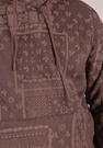 Bluza męska oversize ocieplana z kapturem paisley brązowa