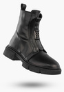 Trapery Damskie Skórzane Buty Na Zimę Ocieplane Botki Czarne Filippo DBT6524/25BK