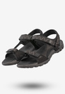 Sandały Męskie Ekoskóra Buty Na Rzepy Letnie DK Czarny/Szary S9507