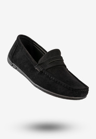 Mokasyny Męskie Eleganckie Buty Wizytowe Unisoft Czarne 24MN02-7710