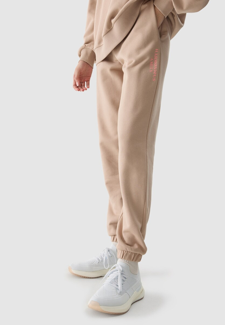 Spodnie Damskie 4F Joggery Dresowe Dresy Sportowe Beżowe 4FWSS24TTROF665