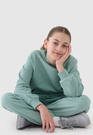 Bluza Dziewczęca 4F Miętowa z Kapturem Oversize 4FJWSS25TSWSF1478