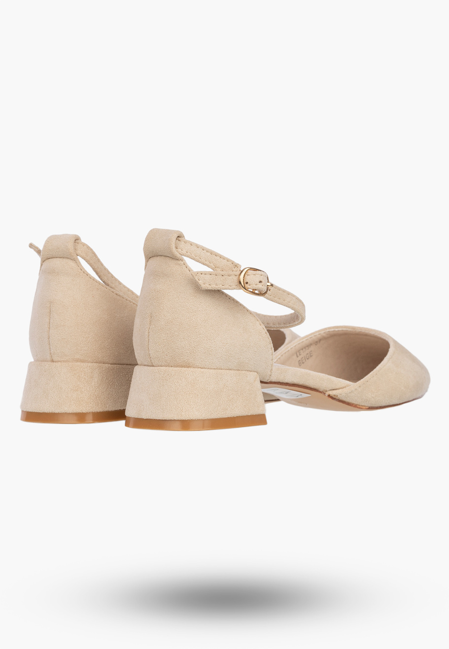 Szpilki Damskie Buty Na Klocku Klasyczne Czółenka Eleganckie Beżowe