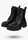 Buty Damskie BIG STAR Botki Skórzane Czarne Trapery OO274A255