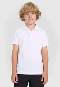 Koszulka Chłopięca 4F T-shirt Polo Z Kołnierzem Biały 4FJWAW25TPTSM614