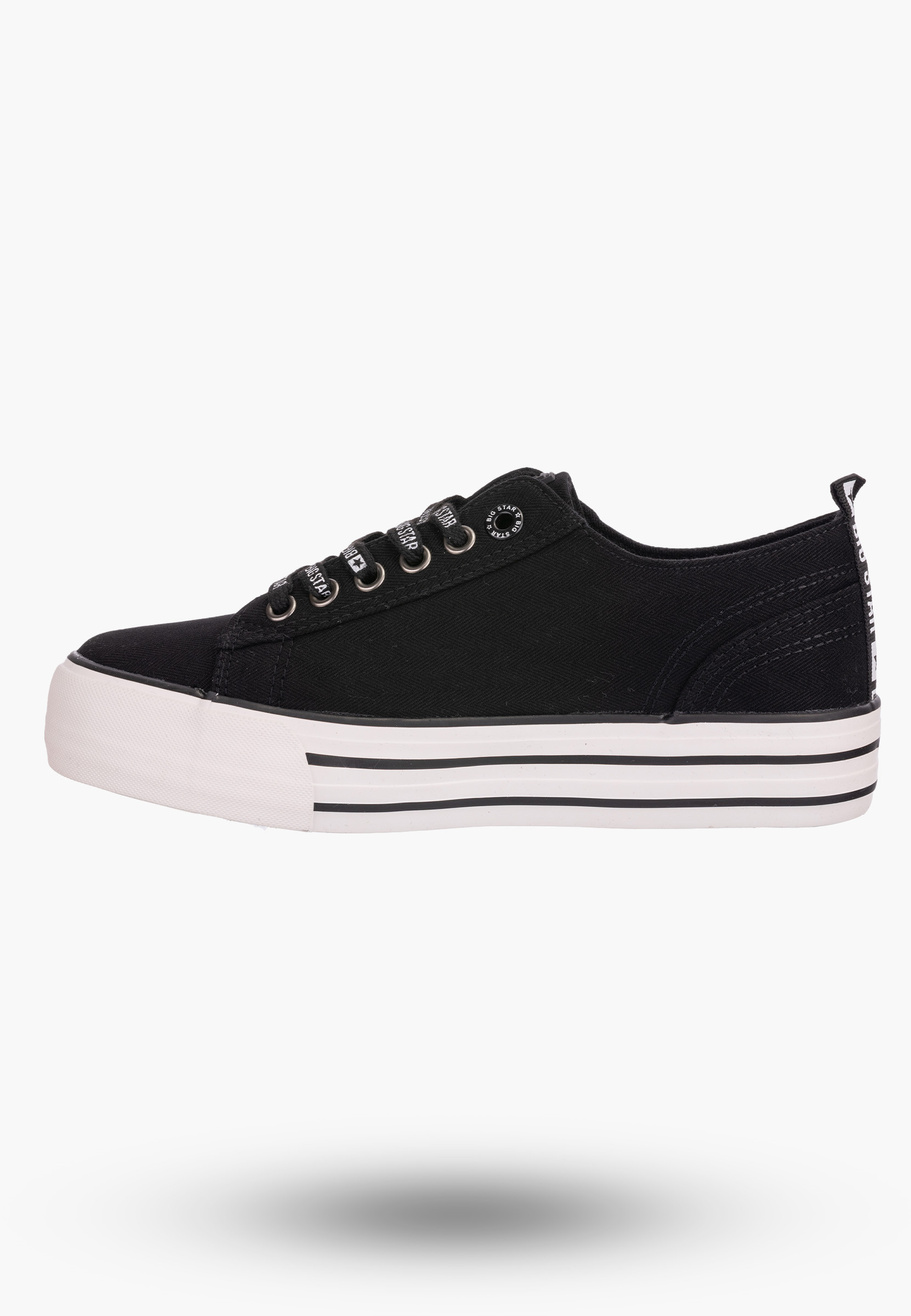 Trampki Damskie Big Star Czarne gruba podeszwa KK274013