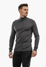 Sweter Męski Półgolf Elegancki Wiskoza Dopasowany Ciemny Szary