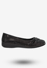 Baleriny Damskie Buty Ze Skóry Naturalnej Czarne Aloeloe Y224001