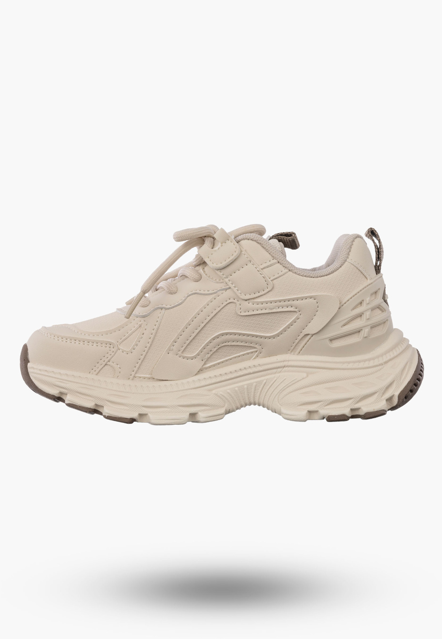 Sneakersy Dziecięce APAWWA Buty Sportowe Na Rzepy Modne Beżowe