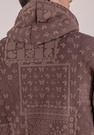 Bluza męska oversize ocieplana z kapturem paisley brązowa