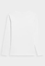 Longsleeve Damski 4F Slim Gładki Koszulka z Długim Rękawem Biała 4FWMM00TLONF376