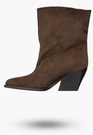 Botki Damskie Buty Na Zimę Eleganckie Stylowe Wsuwane Brązowe