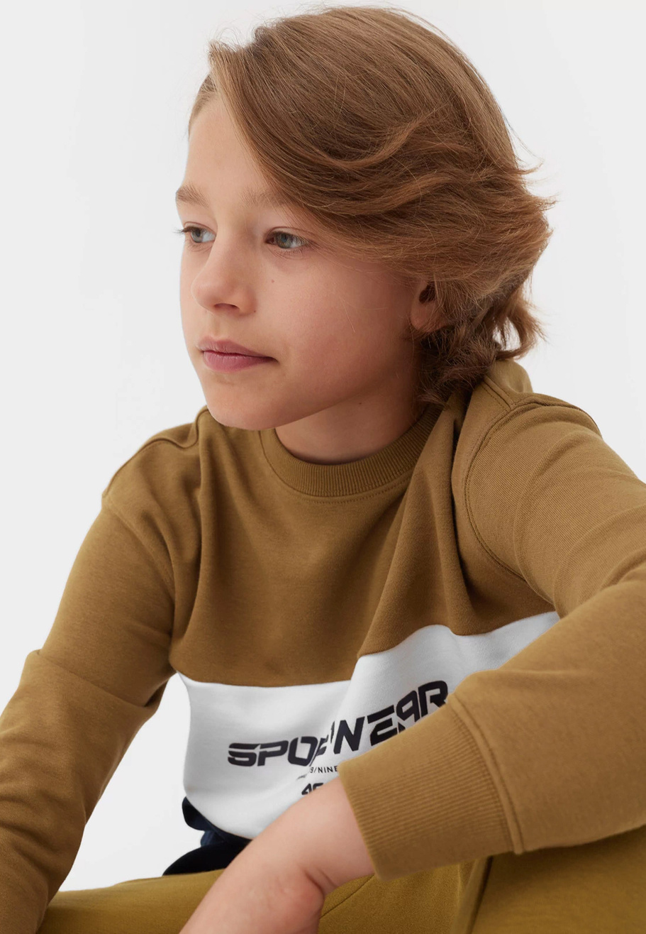 Bluza Chłopięca 4F z kapturem khaki JAW23TSWSM630-43S