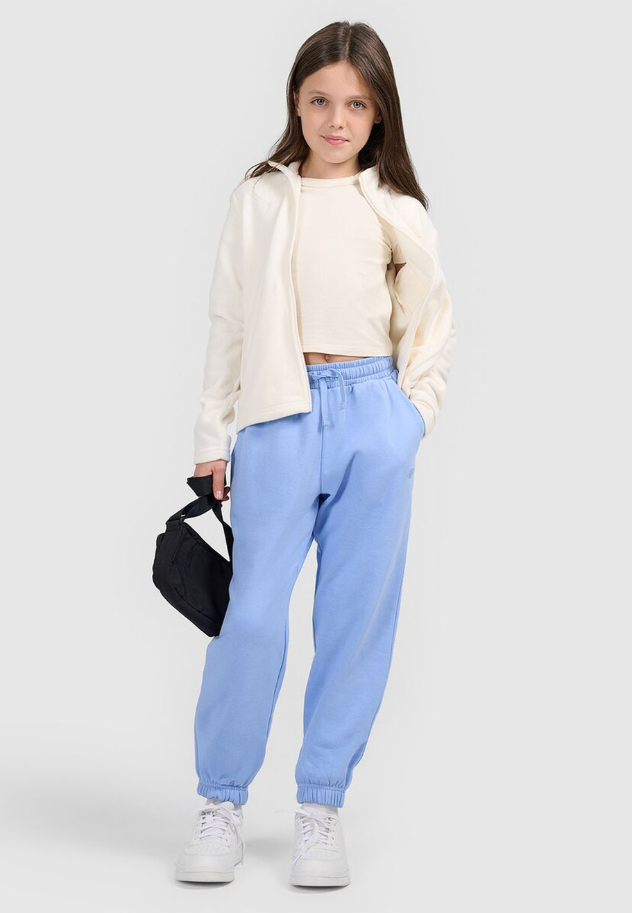 Spodnie Dziewczęce 4F Sportowe Dresowe Jogger Ocieplane Niebieskie 4FJWSS26TTROF1502