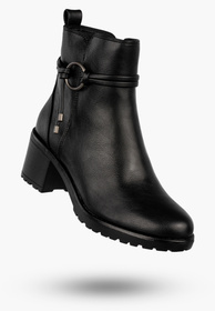 Botki Damskie Buty Na Obcasie Eleganckie Ocieplane Na Zimę Czarne Potocki 25-12527BK