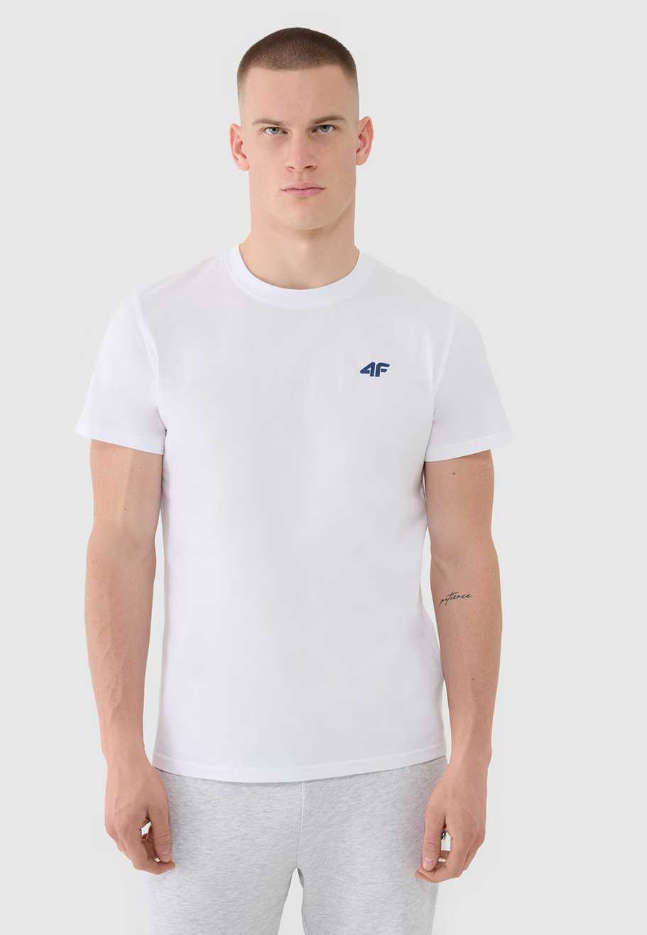 Koszulka Męska 4F Sportowy T-shirt Regular Biały 4FWSS24TTSHM1887