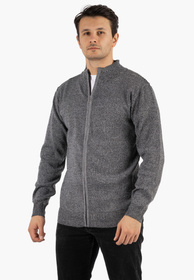 Sweter Męski Rozpinany Klasyczny Elegancki Wygodny na Zamek Szary MUST