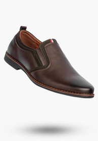 Półbuty Wizytowe Męskie Ekoskóra Buty Wsuwane Eleganckie Brązowe WOJTYŁKO 9ZW22602V