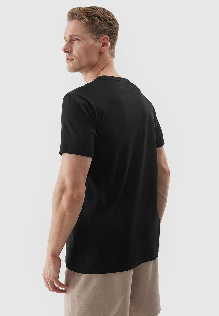Koszulka Męska 4F Czarny Sportowy T-shirt Regular 4FWSS24TTSHM1887