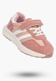 Sneakersy Dziecięce Buty Na Rzepy Sportowe Skórzana Wkładka Różowe Apawwa