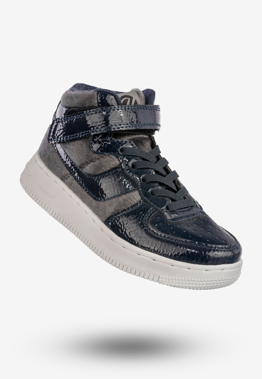 Sneakersy Dziecięce Buty Zimowe Na Rzepy Wysokie Granatowe