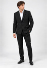 Marynarka Męska Elegancka Wizytowa Slim Fit Z Domieszką Wełny Czarna