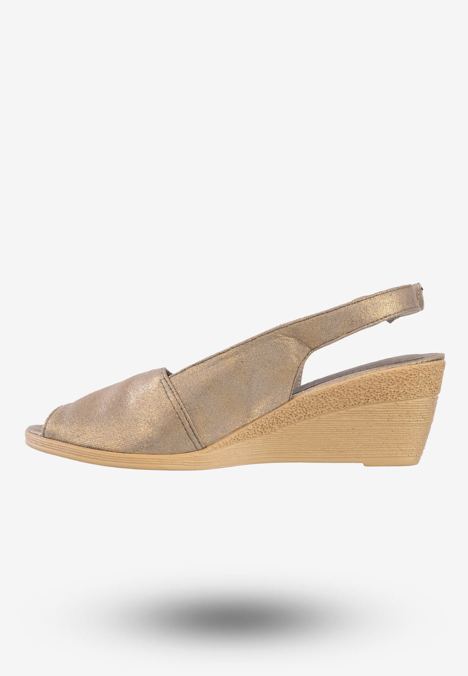 Sandały Damskie Buty Na Koturnie Eleganckie Jezzi Złote MR1638-1