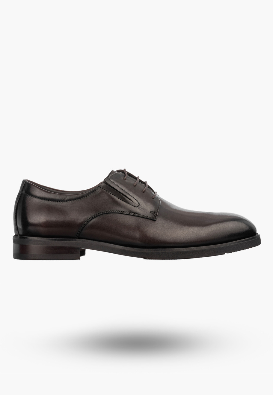 Półbuty Wizytowe Skórzane Męskie Buty Eleganckie PREMIUM SOLE Kawowe