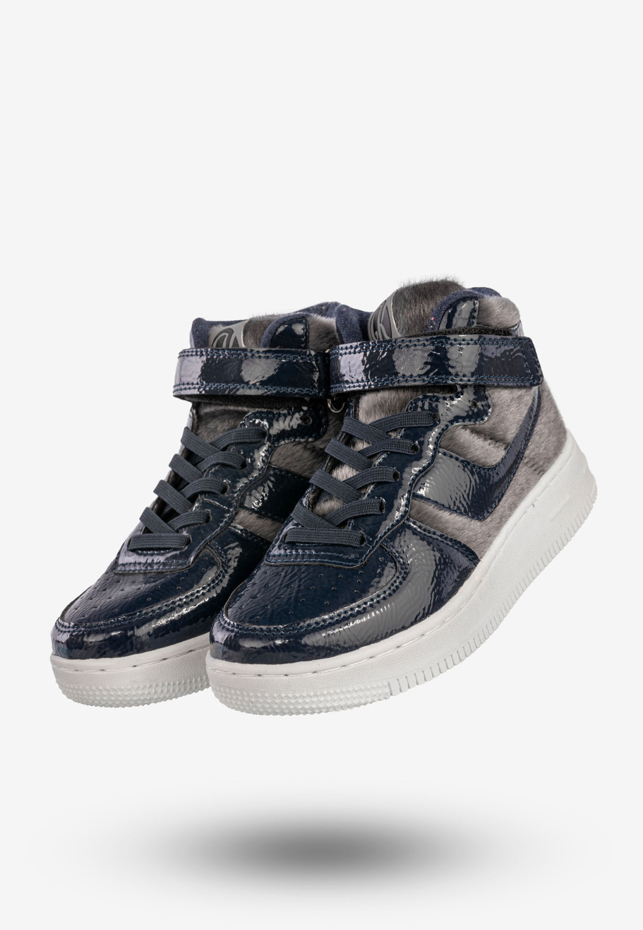 Sneakersy Dziecięce Buty Zimowe Na Rzepy Wysokie Granatowe