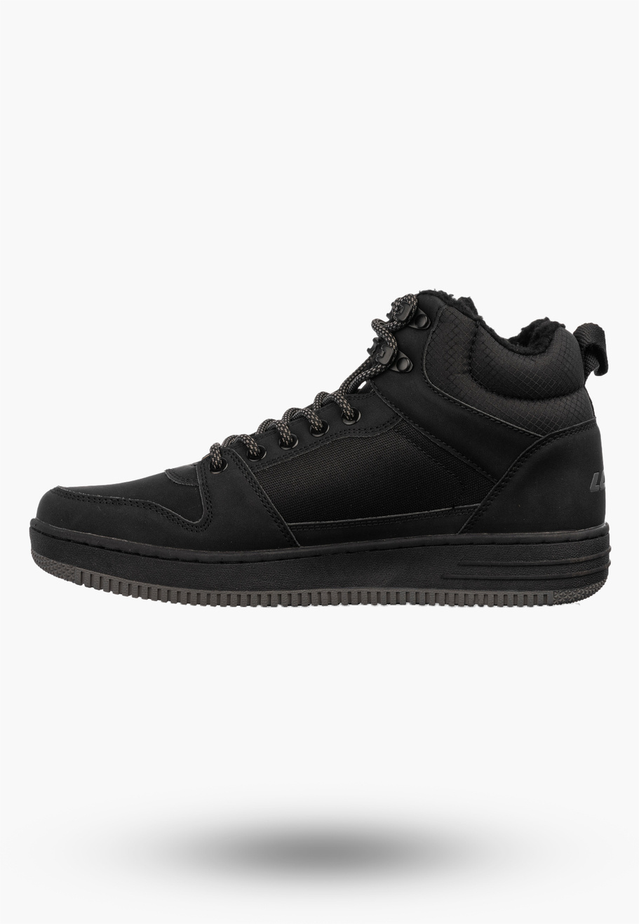 Buty Sportowe Męskie Uniseks Ocieplane Zimowe Sneakersy Wysokie Czarne LOTTO