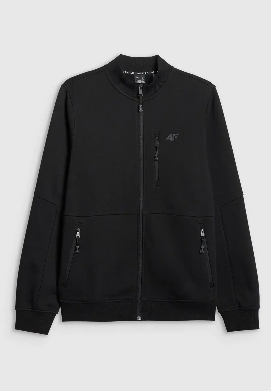 Bluza Męska 4F Sportowa Rozpinana ze stójką Czarna 4FWMM00TSWSM2547