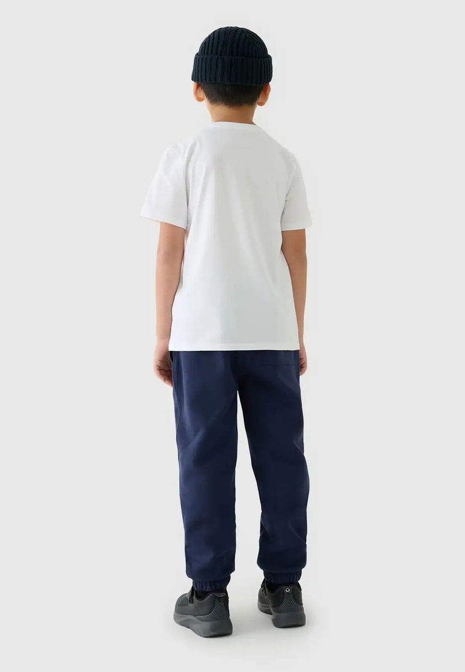 Koszulka Chłopięca 4F T-shirt Z Nadrukiem Bawełniany Biały 4FJWAW25TTSHM2404