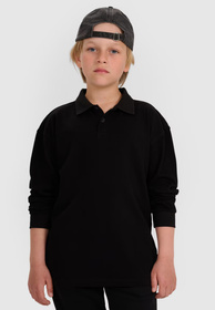 Longsleeve Chłopięcy 4F Regular Bluzka z kołnierzykiem Czarna 4FJWAW25TLONM483