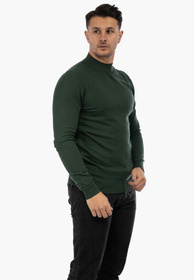 Półgolf Męski Elegancki Golf Klasyczny Zielony PG-Z-1-2024
