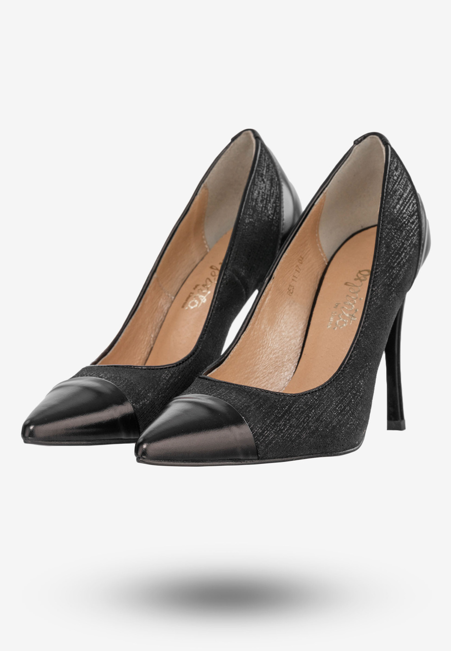 Szpilki Damskie Buty Skórzane Eleganckie Czarne Darex C-653/4