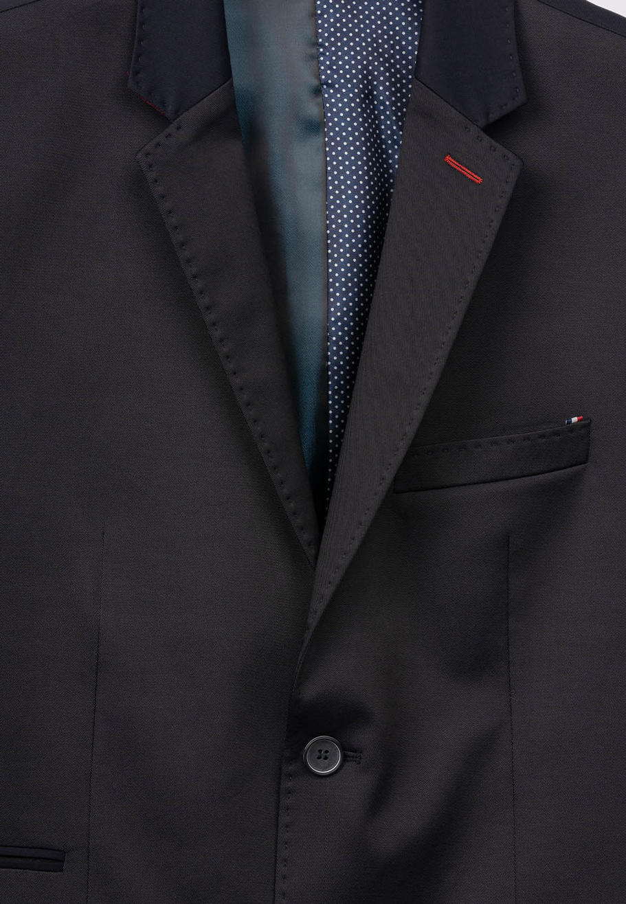 Marynarka Męska Elegancka Wizytowa Slim Fit Bawełniana Granatowa